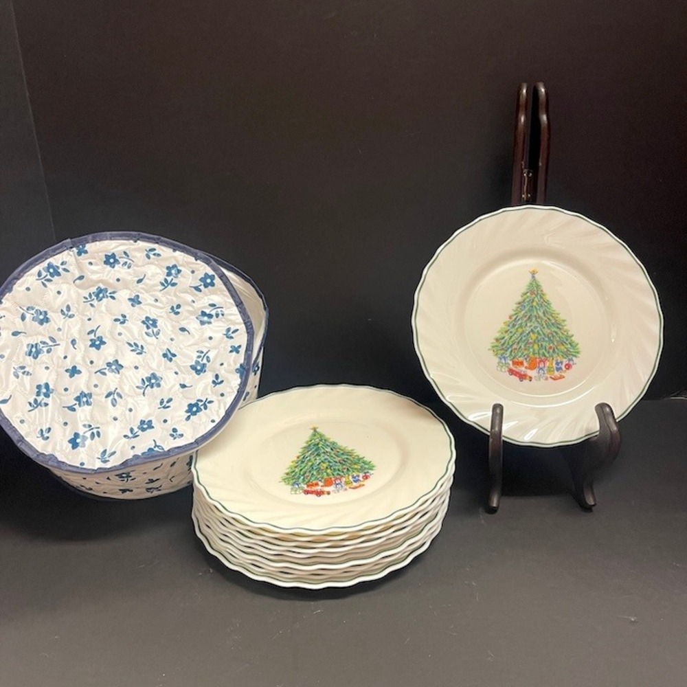 Set of 12 Bread Plates Noel by Salem Porcelle Vintage 1980's - Picture 6 of 7